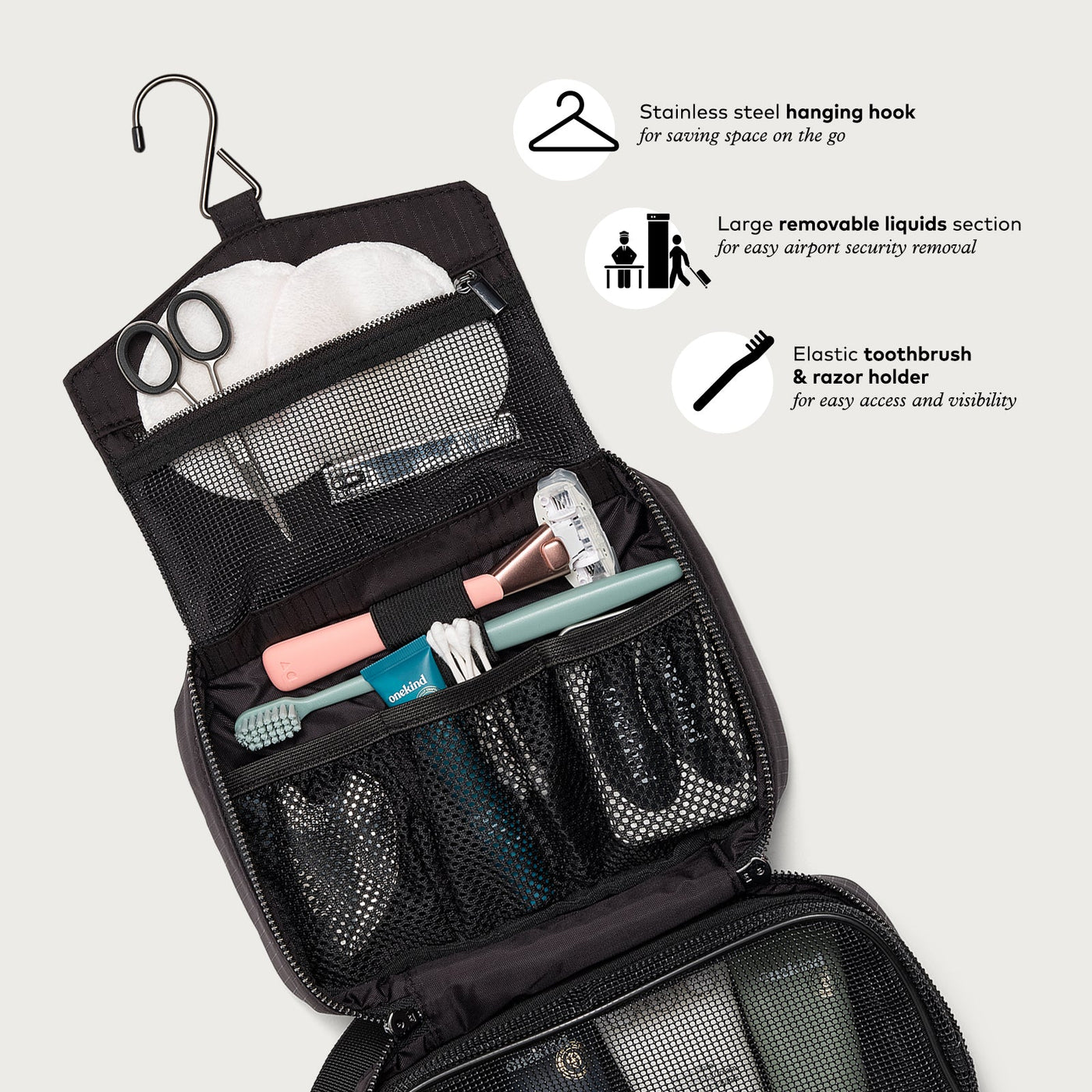 Midnight Deluxe Toiletry Bag-Twin Section