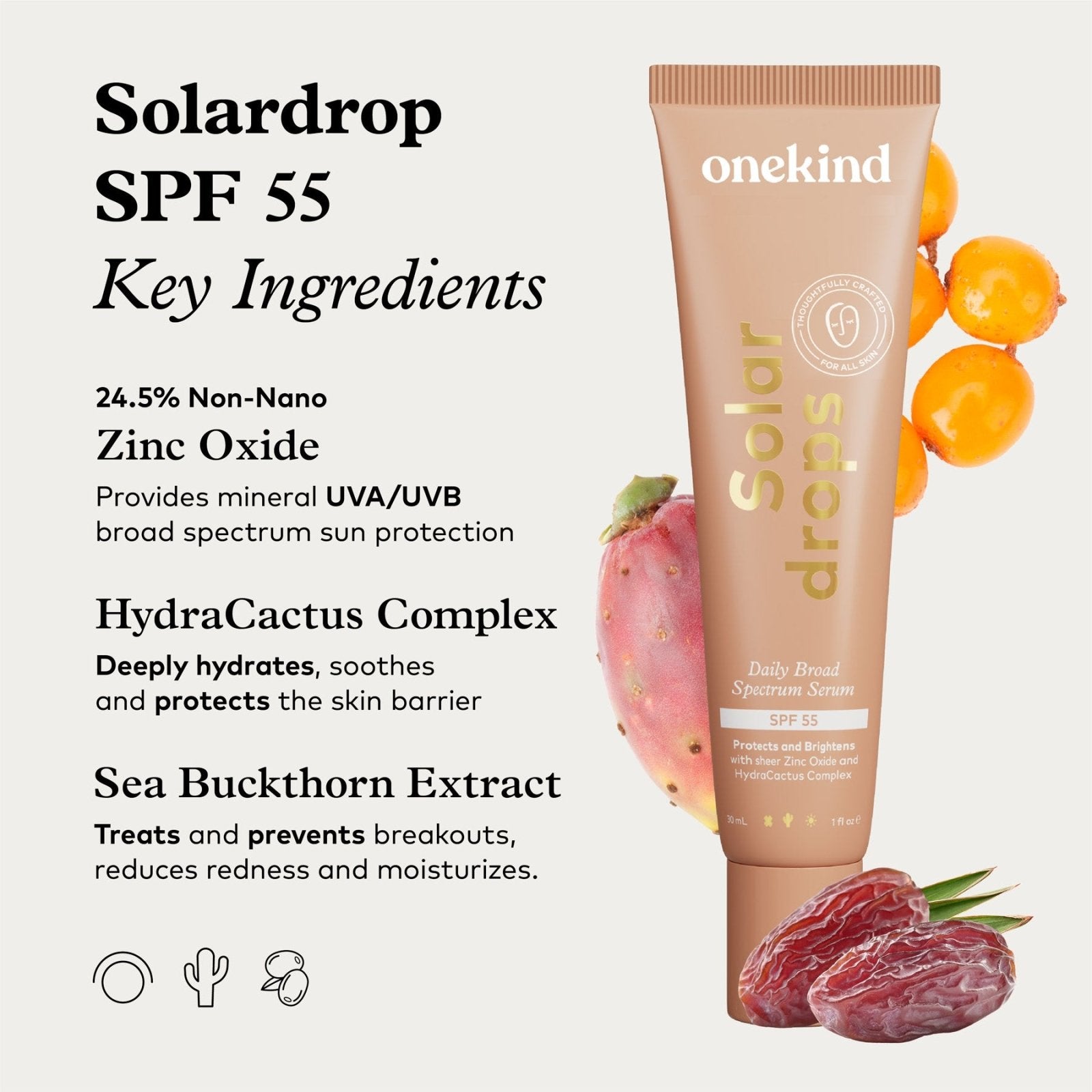 Solardrops SPF 55 Daily Broad Spectrum Serum - Onekind